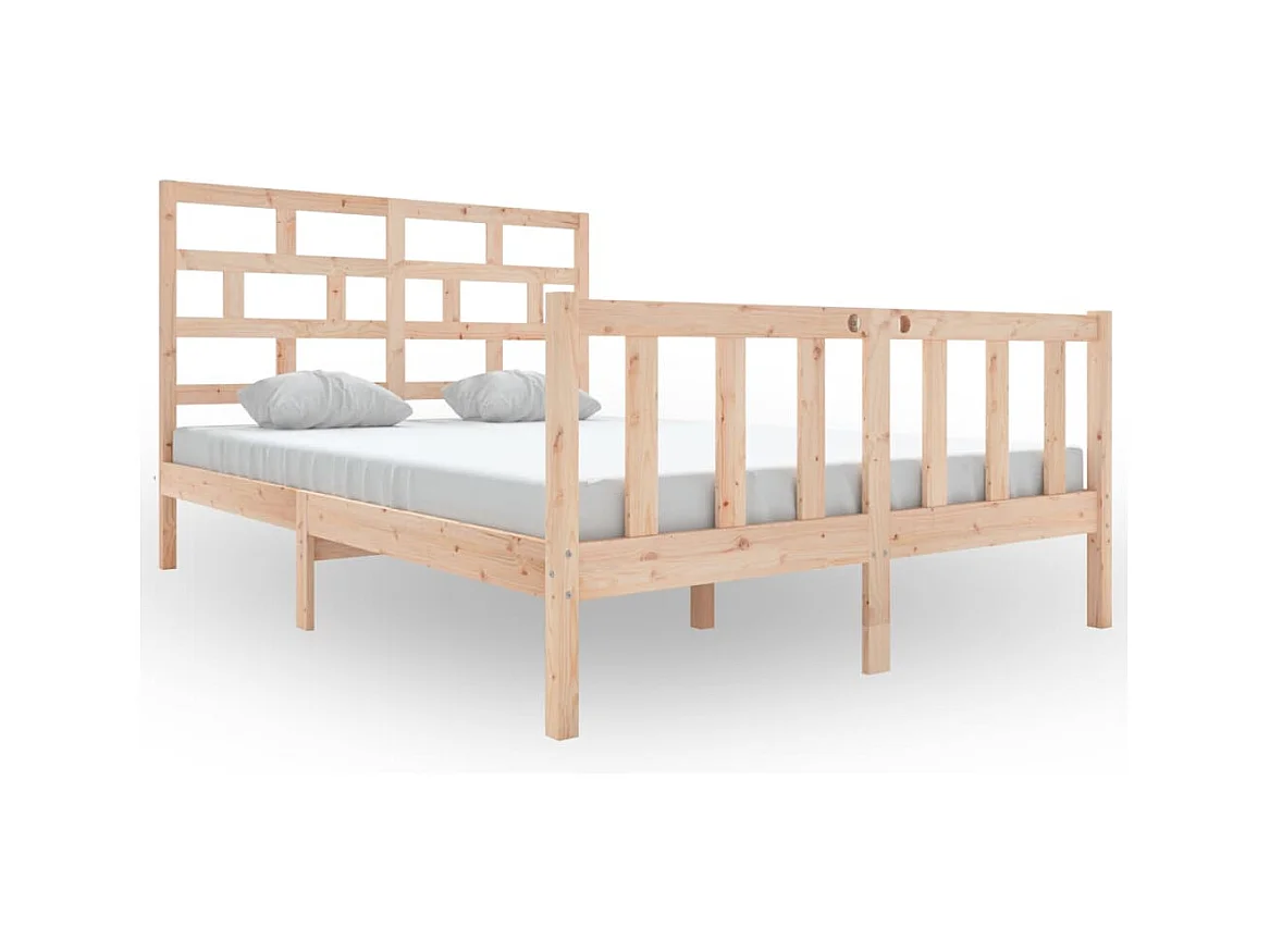 Cadre de lit sans matelas bois massif 120x200 cm