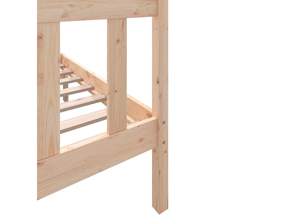 Cadre de lit sans matelas bois massif 120x200 cm
