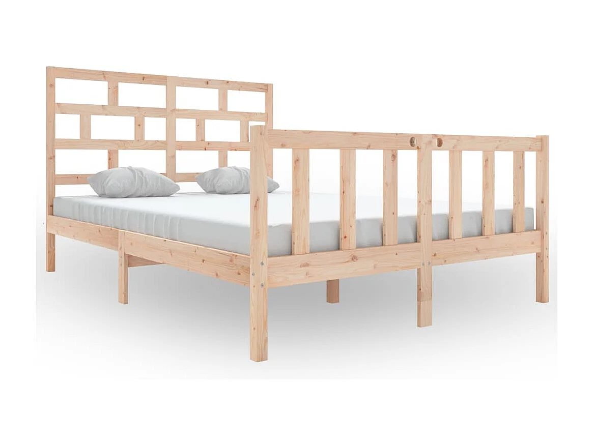 Cadre de lit sans matelas bois massif 120x200 cm