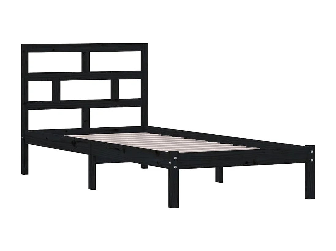 Struttura letto senza materasso in legno massello nero 100x200 cm