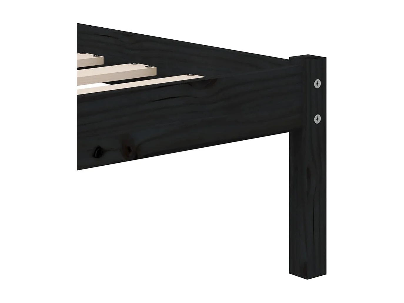 Struttura letto senza materasso in legno massello nero 100x200 cm