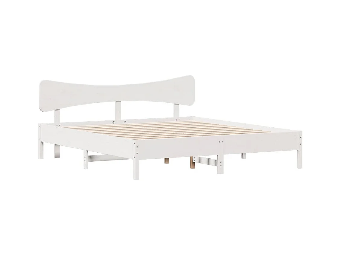 Bedframe zonder matras wit 200x200 cm massief grenenhout