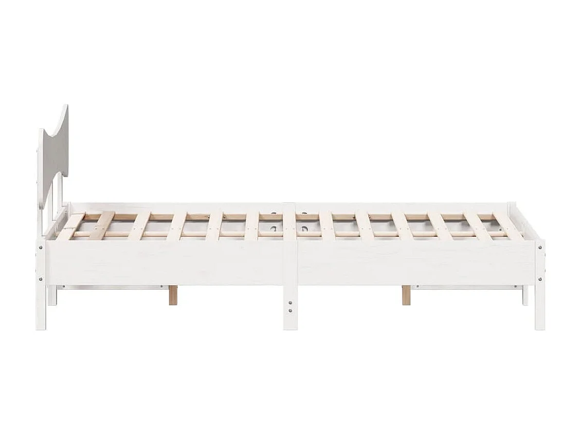Struttura letto senza materasso bianco 200x200 cm in legno massello di pino
