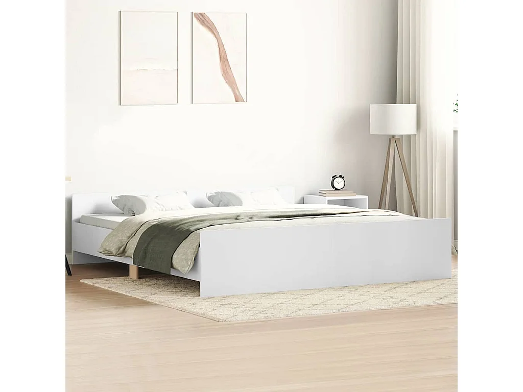 Cadre de lit sans matelas blanc 180x200 cm