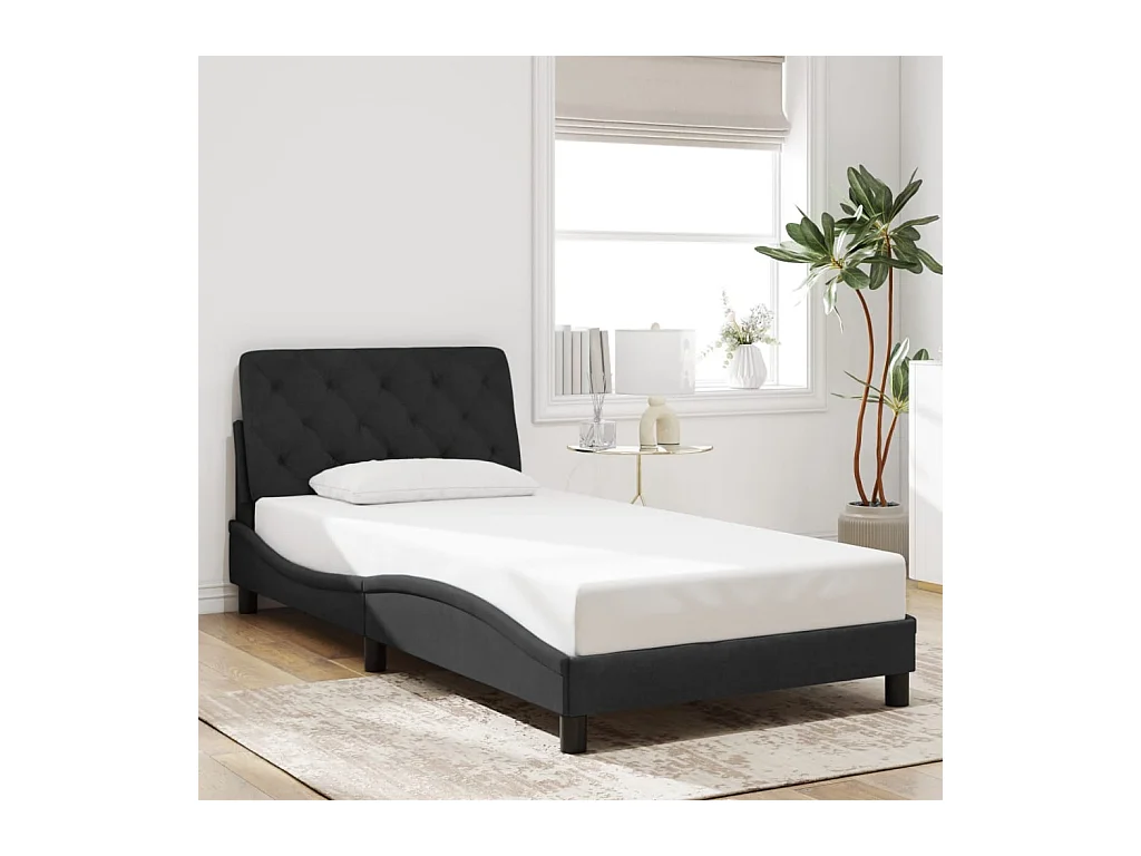 Bedframe zonder matras zwart 100x200 cm fluweel