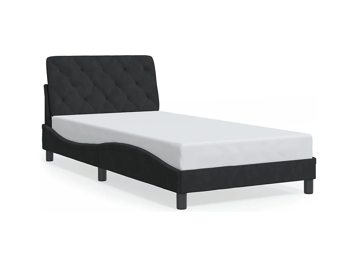 Bedframe zonder matras zwart 100x200 cm fluweel