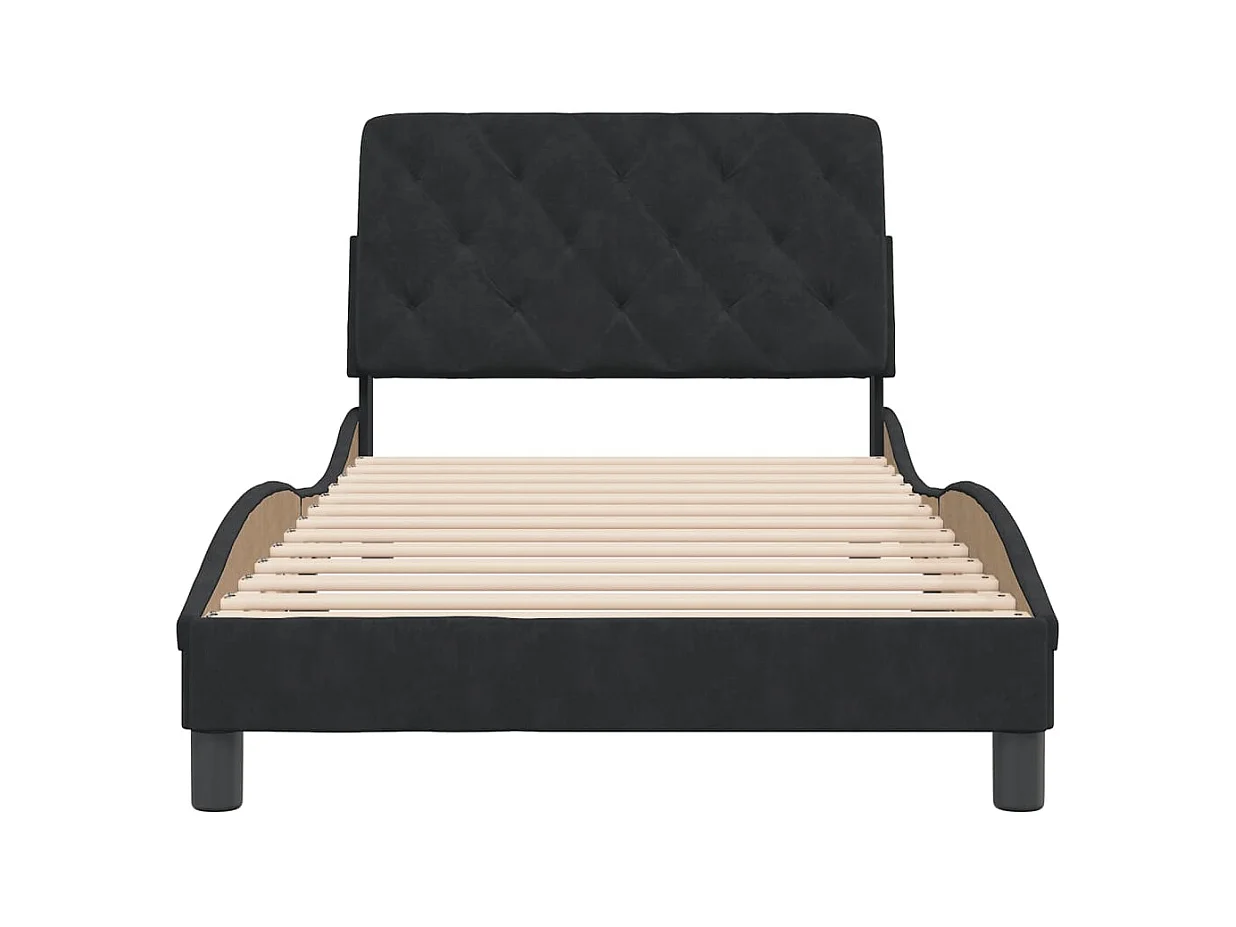 Bedframe zonder matras zwart 100x200 cm fluweel