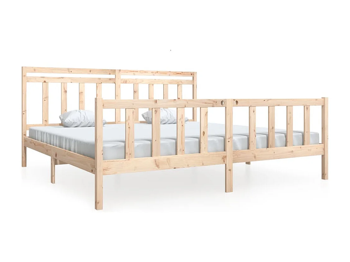 Estructura de cama sin colchón de madera maciza 200x200 cm