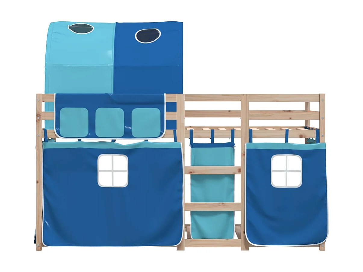 Lit superposé sans matelas bleu 80x200 cm bois de pin massif