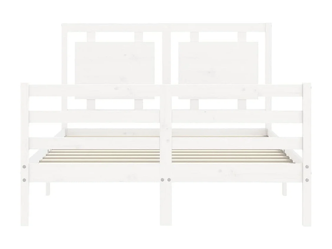 Bedframe zonder witte matras 140x190 cm massief hout