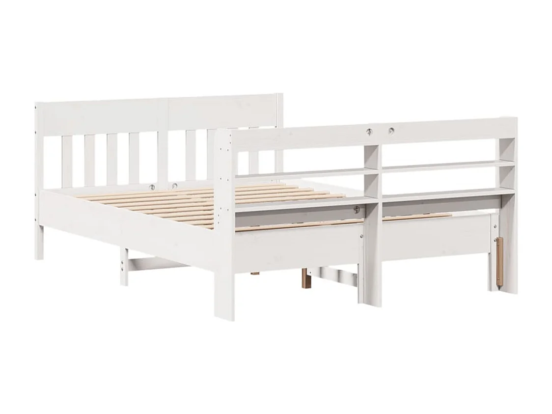 Estructura de cama sin colchón blanco 120x190 cm madera maciza de pino