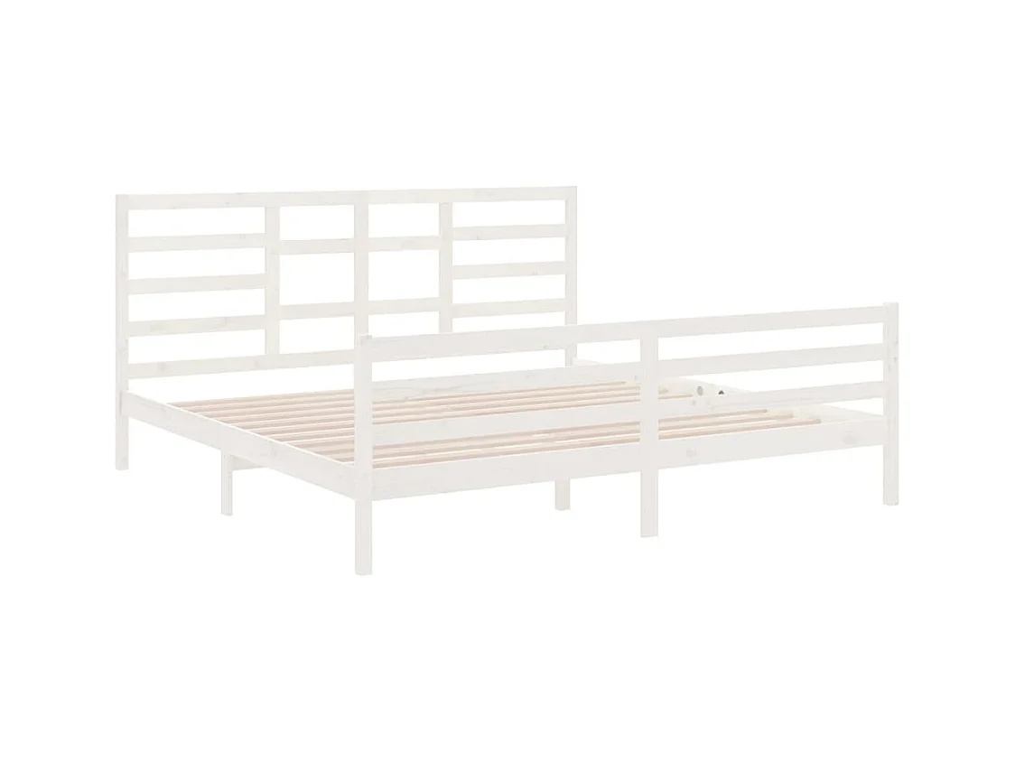 Estructura de cama sin colchón de madera maciza blanca 200x200 cm