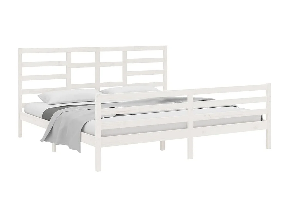 Estructura de cama sin colchón de madera maciza blanca 200x200 cm