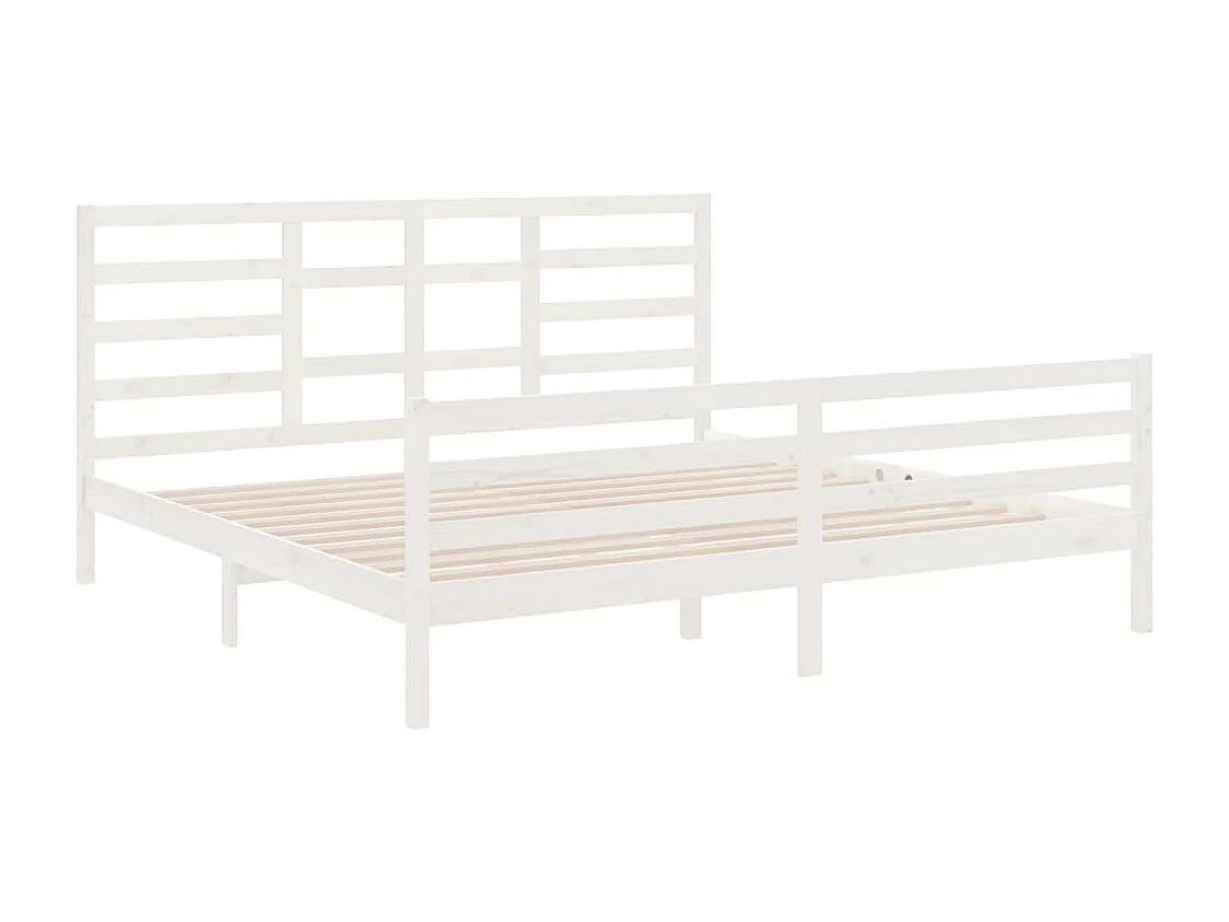 Estructura de cama sin colchón de madera maciza blanca 200x200 cm