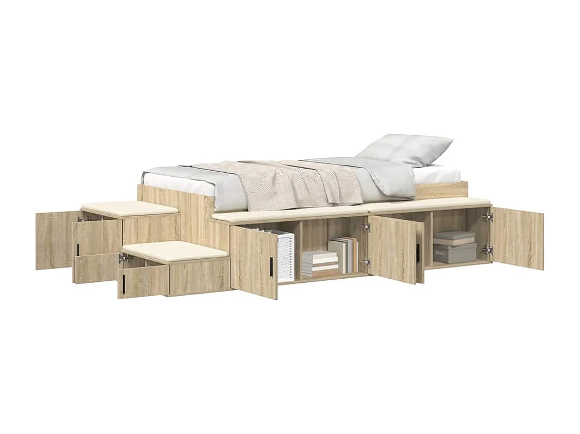 Struttura letto con contenitore Sonoma Oak 234 x 118 x 53,5 cm