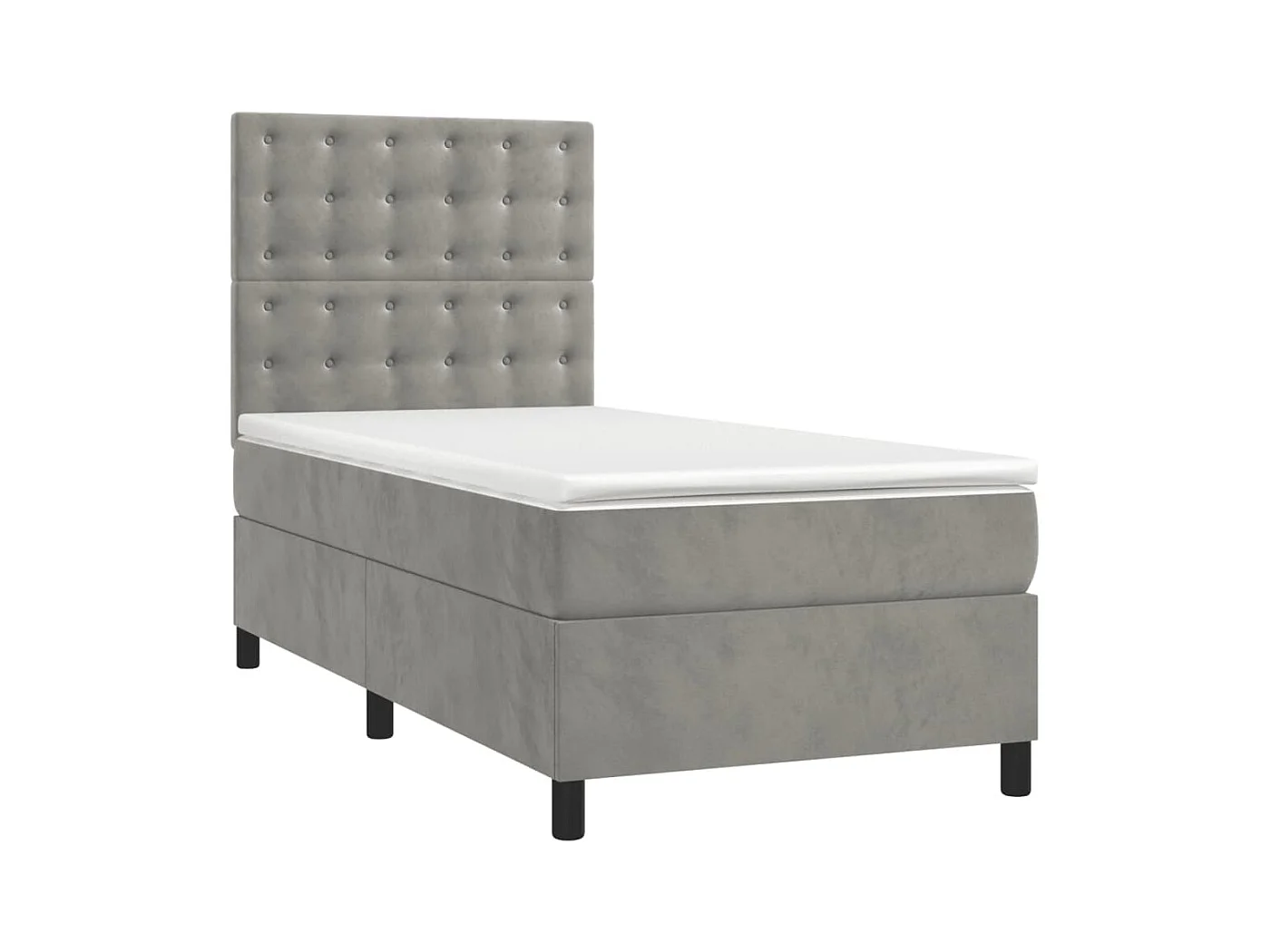 Lichtgrijze 80x200 cm fluwelen lattenbodem en matras