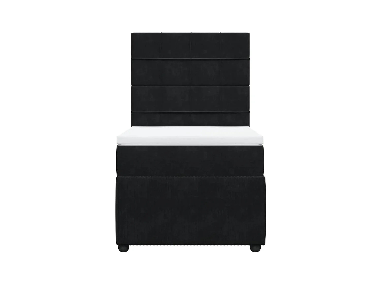 Lattenbodem met matras Zwart 90x190 cm Fluweel