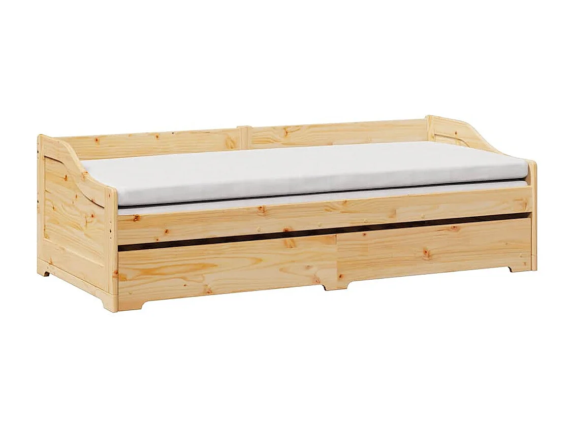 Tagesbett mit Ausziehbett ohne Matratze IRUN 90x200 cm