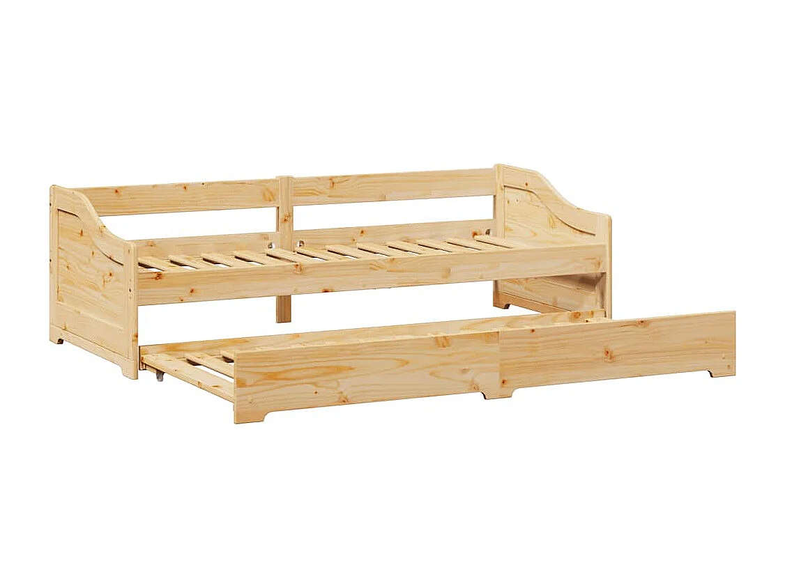 Tagesbett mit Ausziehbett ohne Matratze IRUN 90x200 cm