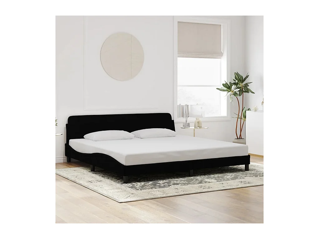 Bedframe zonder matras zwart 200x200 cm fluweel