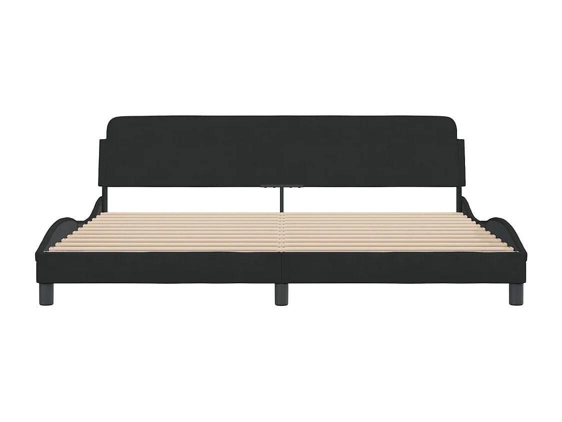 Cadre de lit sans matelas noir 200x200 cm velours