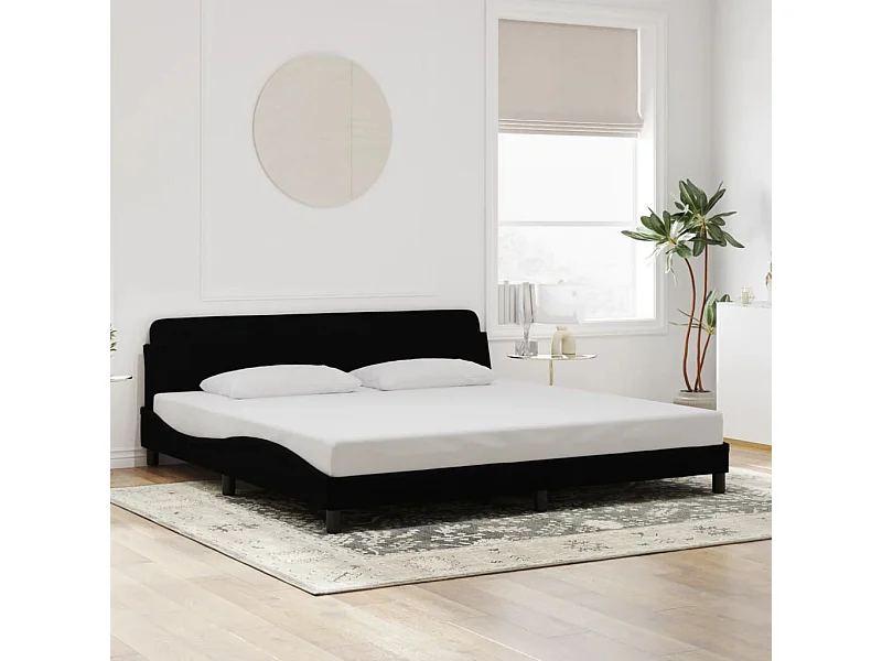 Cadre de lit sans matelas noir 200x200 cm velours