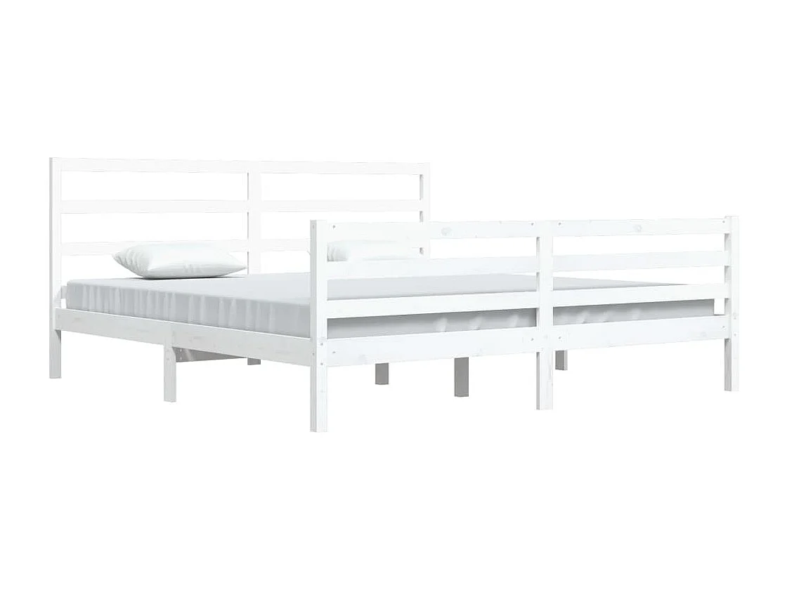 Cadre de lit sans matelas blanc bois massif de pin 200x200 cm
