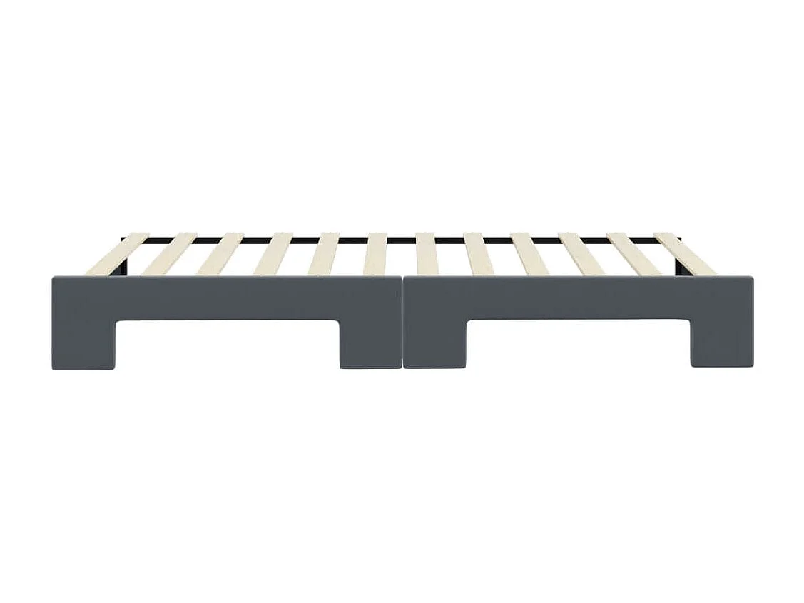 Cama de día con nido sin colchón gris oscuro 100x200 cm