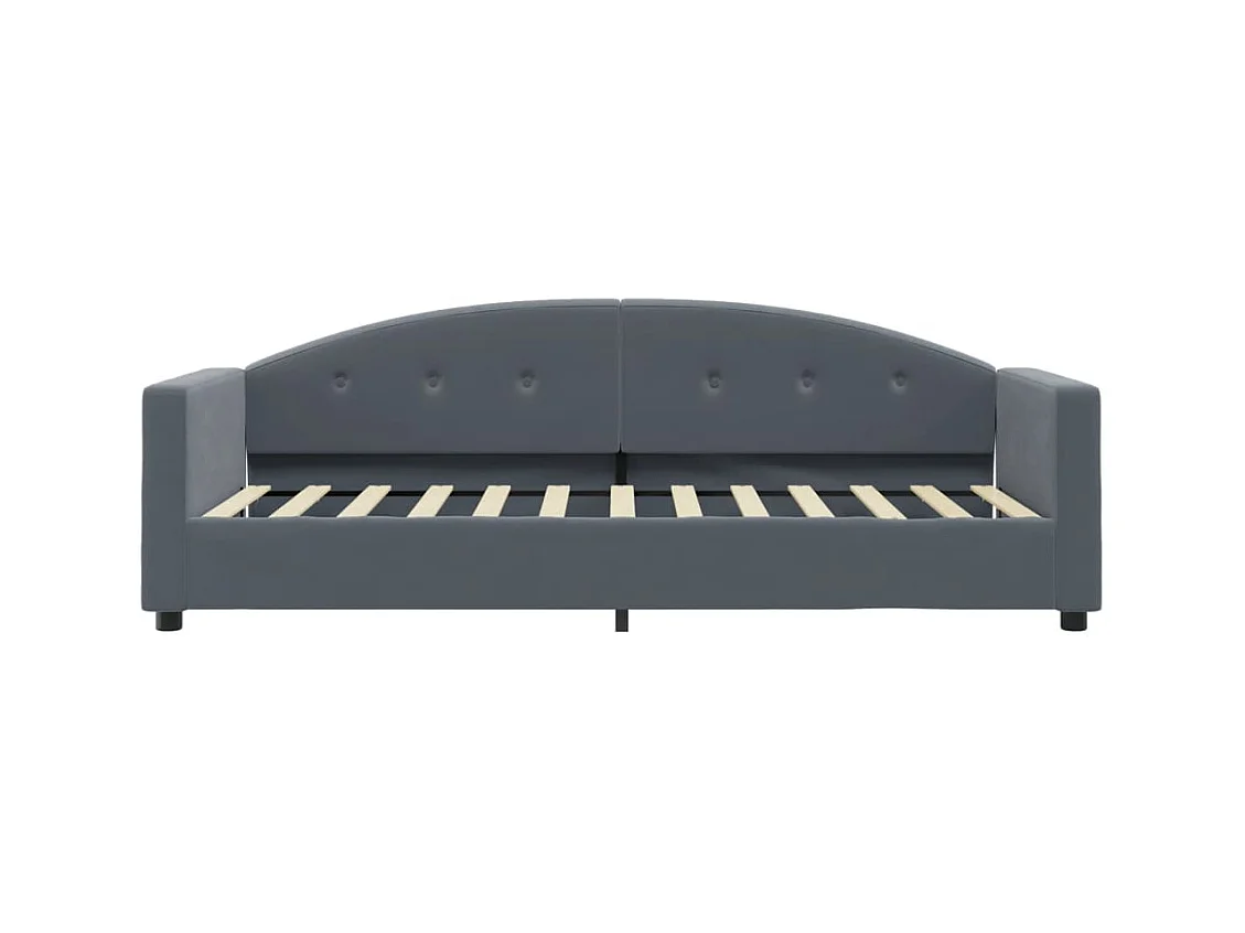 Divano letto con materasso in velluto grigio scuro 80x200 cm