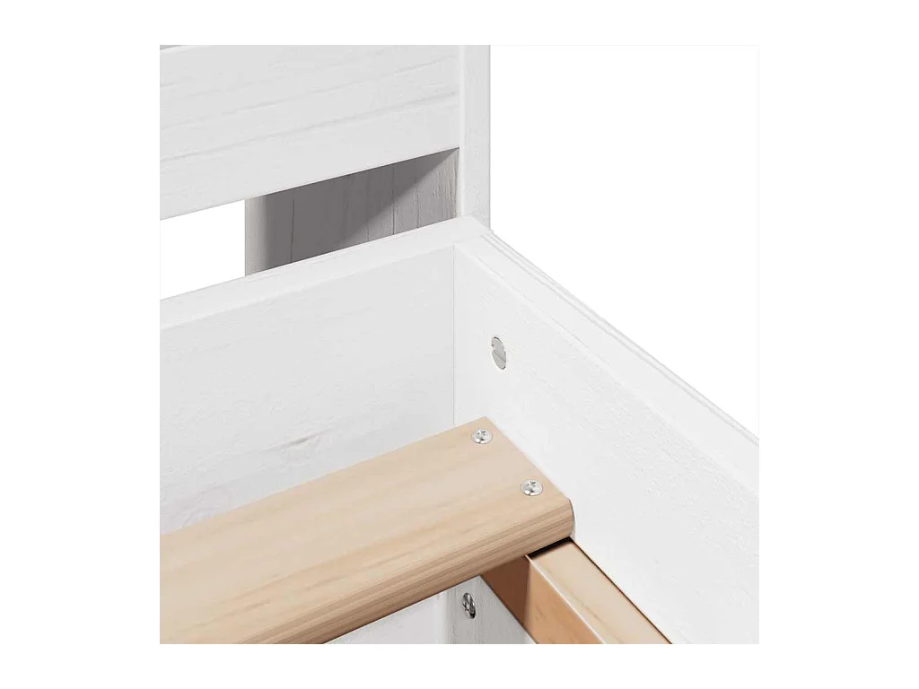 Estructura de cama sin colchón blanca 140x200 cm madera maciza de pino