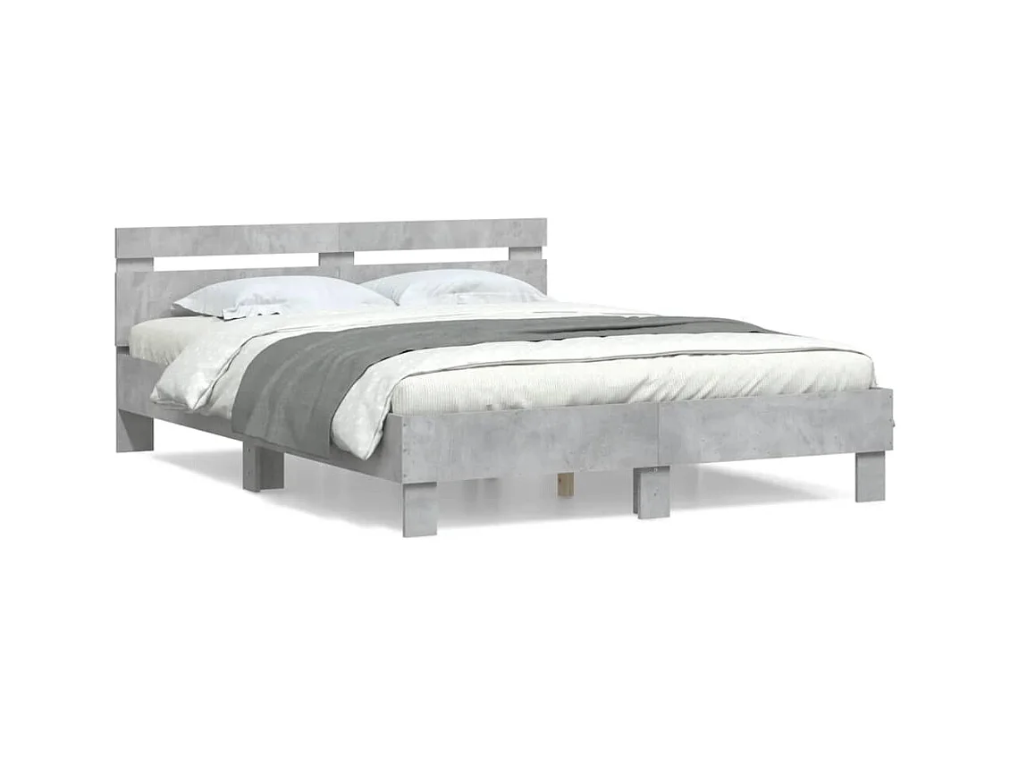Estructura de cama sin colchón hormigón gris 140x200 cm