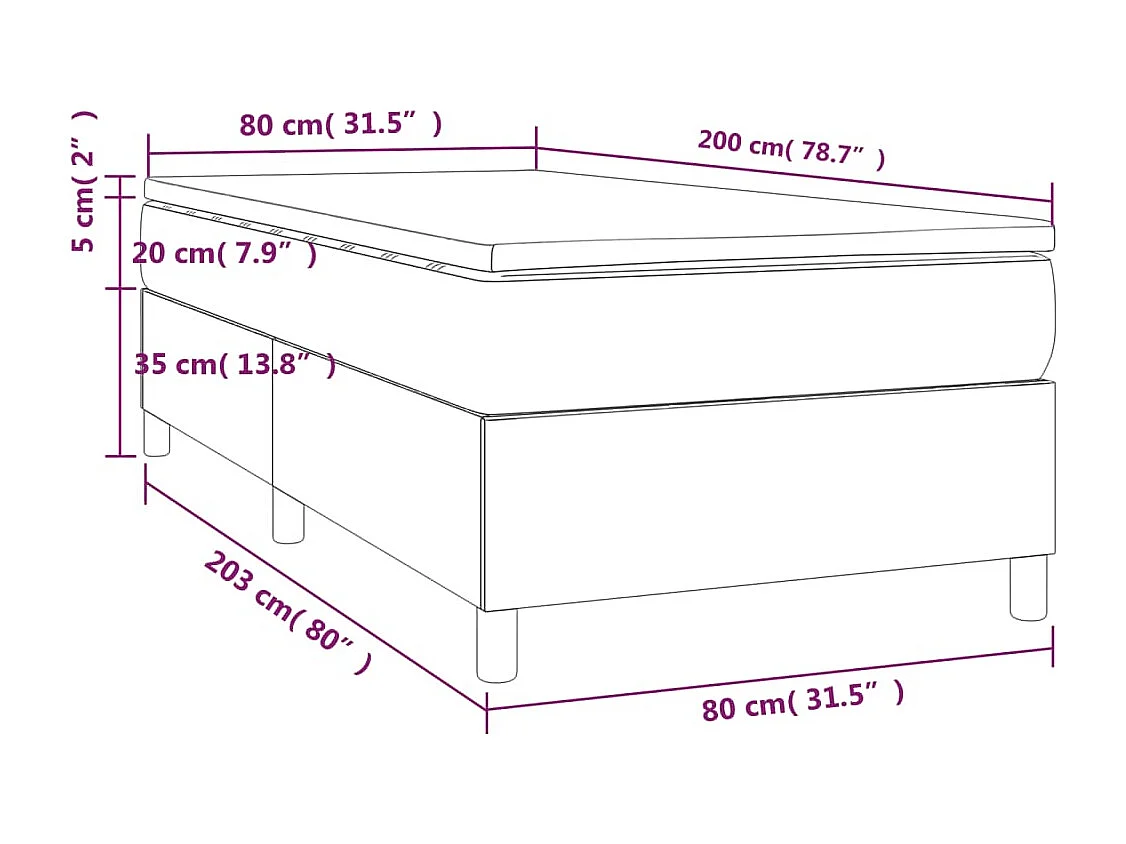 Rete a doghe e materasso Rose 80x200 cm Velvet