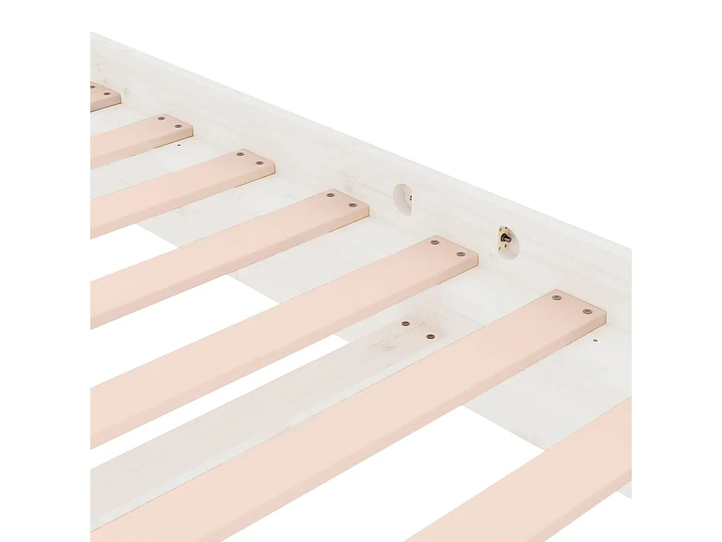 Struttura letto in legno massello bianco senza materasso