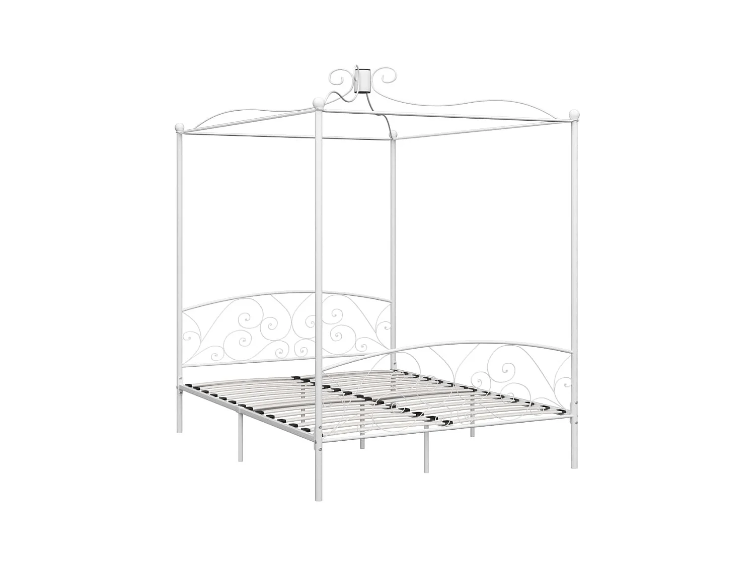 Struttura letto a baldacchino bianco 160x200 cm in metallo
