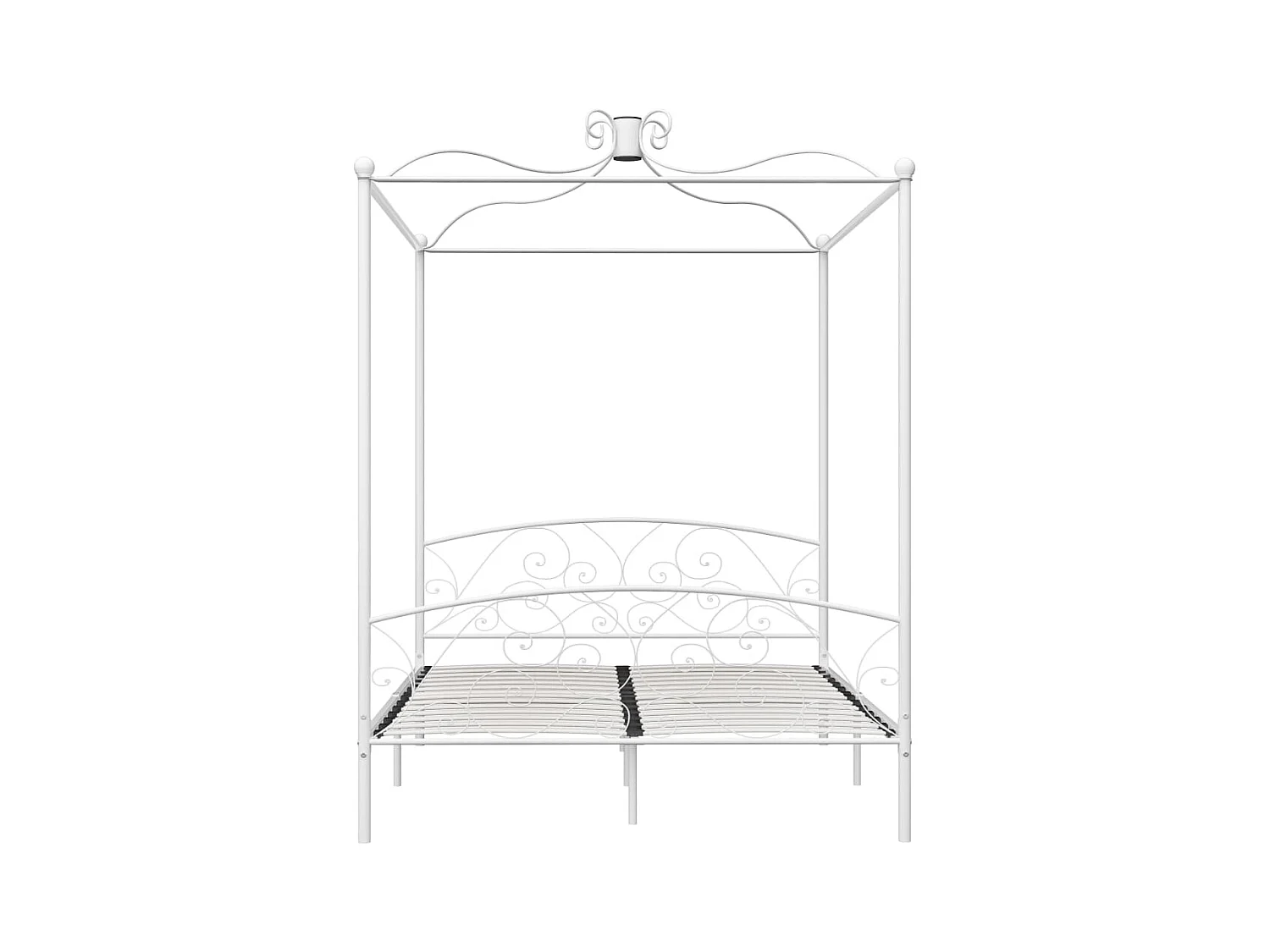 Struttura letto a baldacchino bianco 160x200 cm in metallo