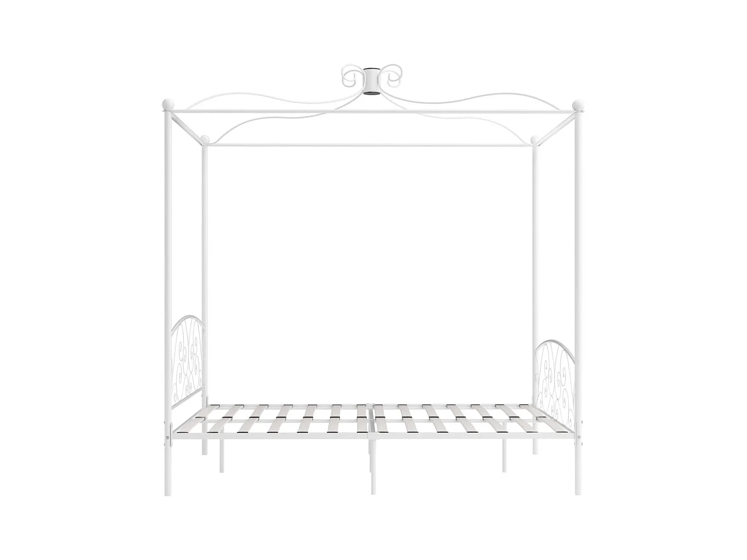 Struttura letto a baldacchino bianco 160x200 cm in metallo