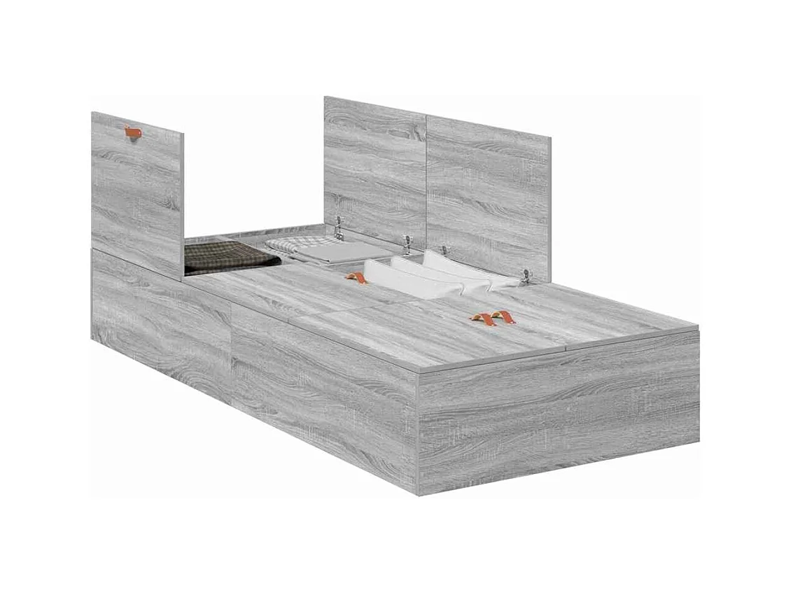 Struttura letto Sonoma Grey 90 x 200 cm in legno ingegnerizzato