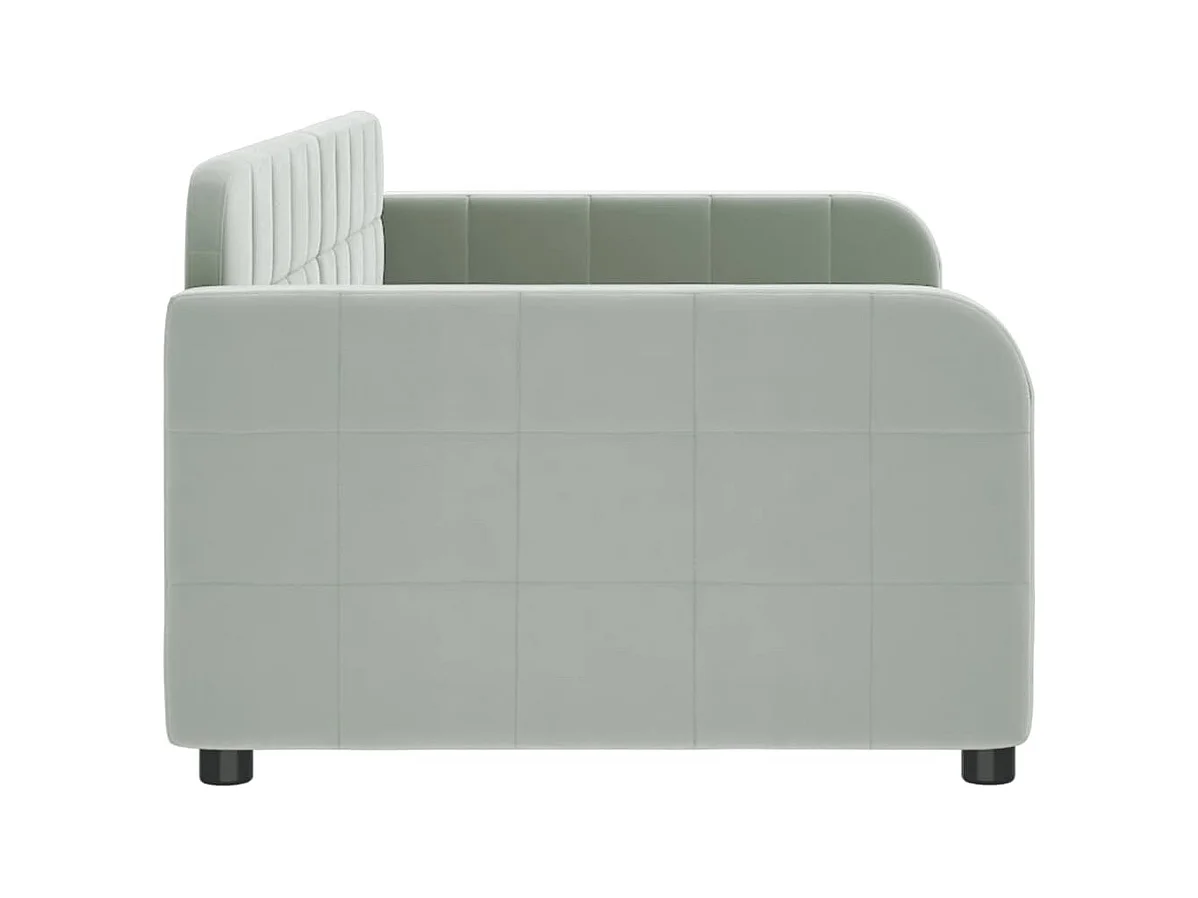 Dagbed zonder matras lichtgrijs 90x190 cm fluweel