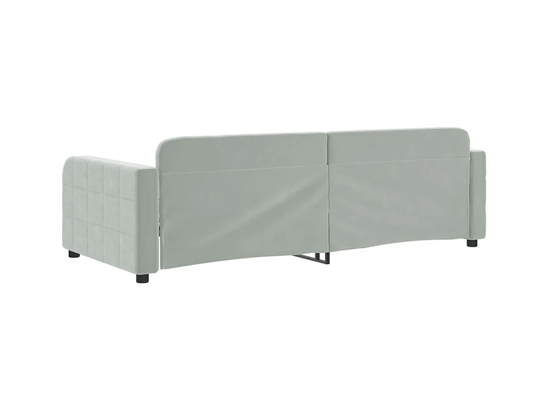 Dagbed zonder matras lichtgrijs 90x190 cm fluweel