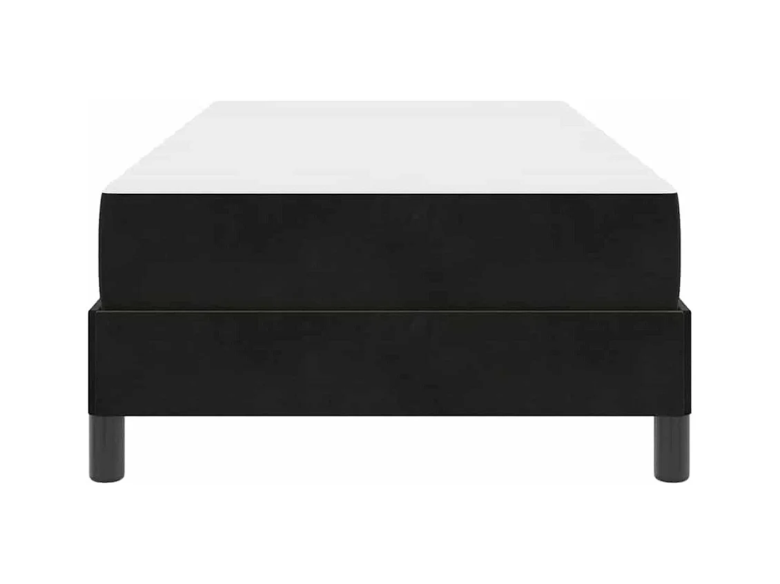 Letto a molle con materasso Nero 100 x 200 cm Velluto