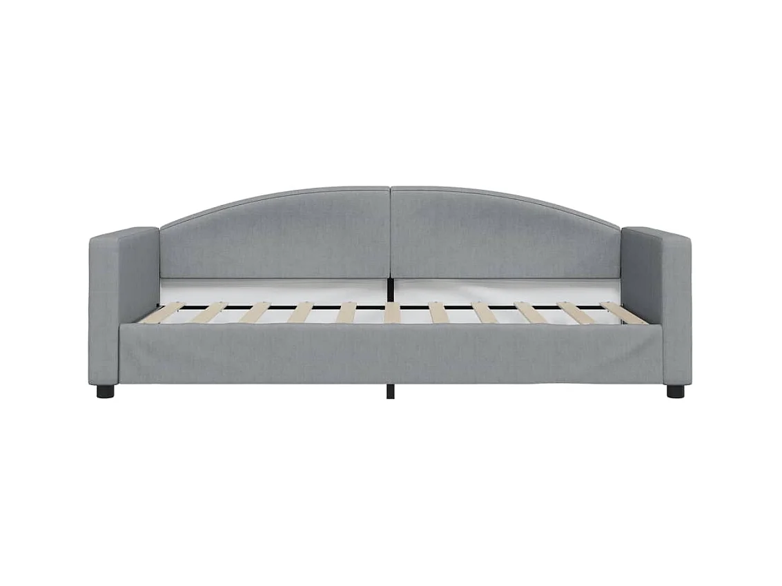 Lit de jour avec matelas gris clair 90x190 cm tissu