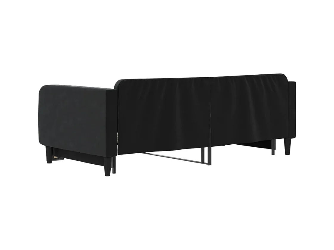 Divano letto con letto estraibile senza materasso nero 100x200 cm