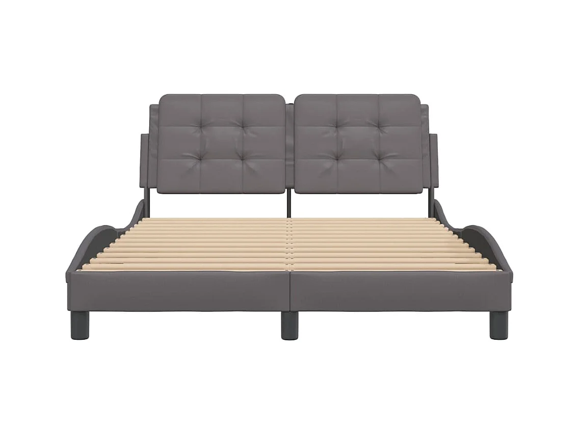Cadre de lit sans matelas gris 140x200 cm similicuir