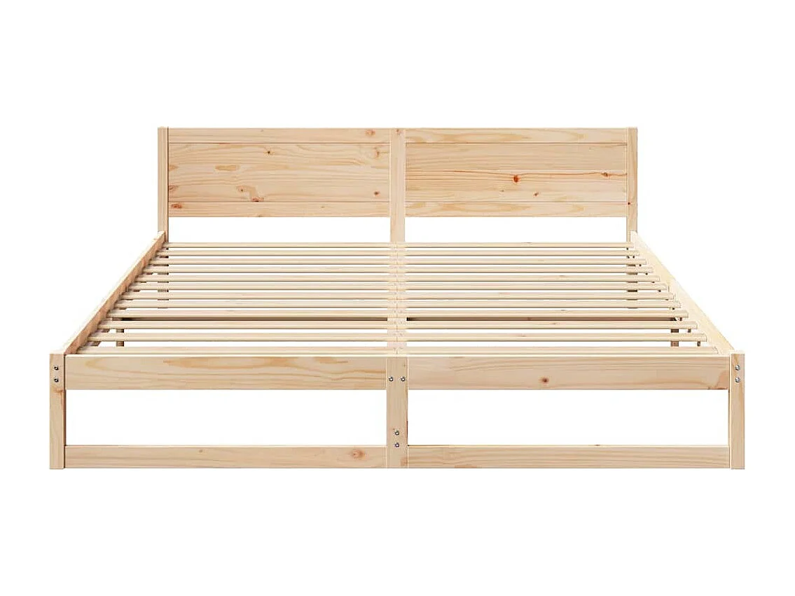 Bruin bedframe 180 x 200 cm massief grenenhout