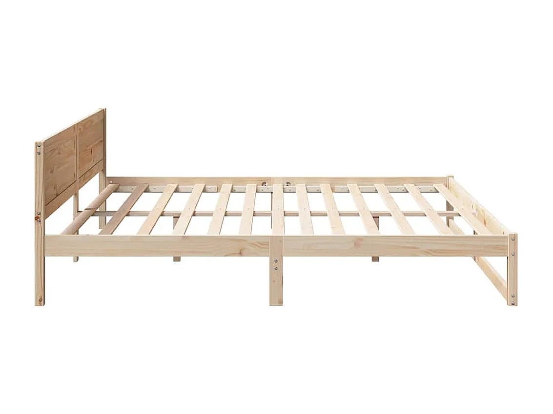 Bruin bedframe 180 x 200 cm massief grenenhout