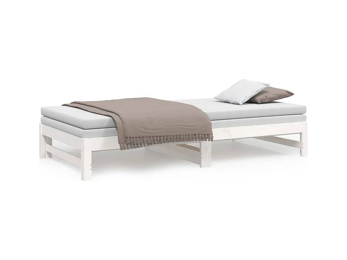 Schiebebett ohne Matratze weiß 2x(80x200)cm