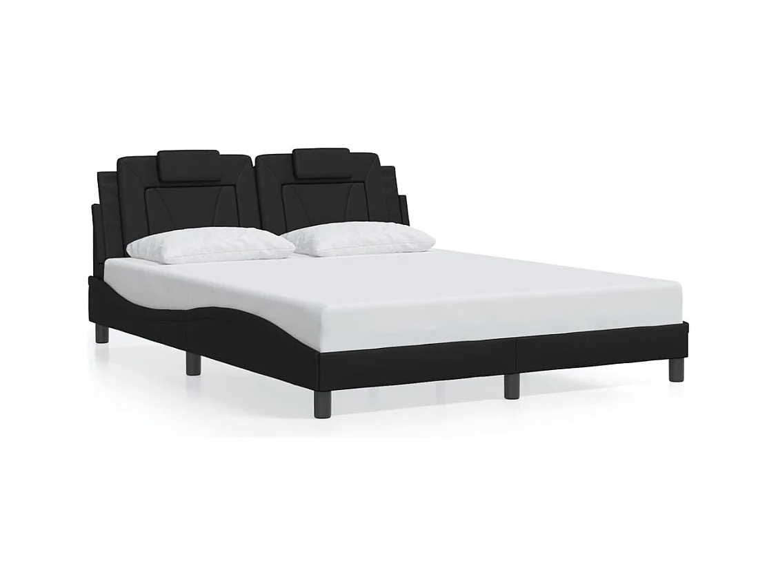 Bedframe zonder matras zwart 160x200 cm kunstleer
