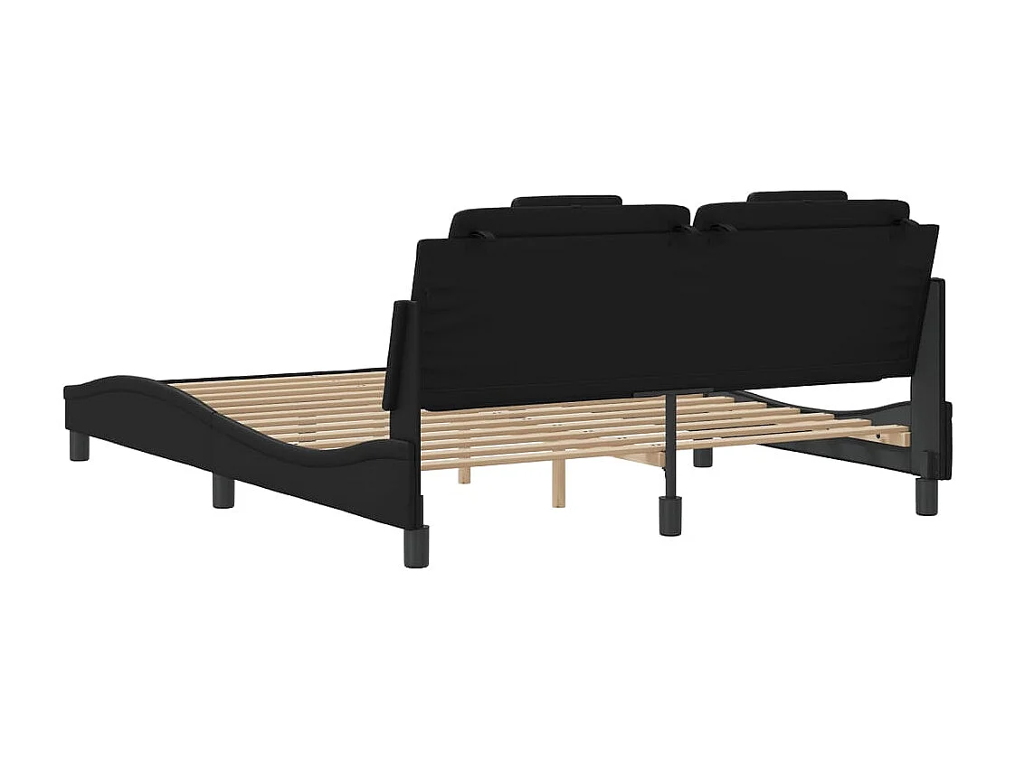 Bedframe zonder matras zwart 160x200 cm kunstleer