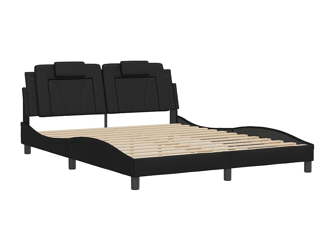 Struttura letto senza materasso nero 160x200 cm similpelle