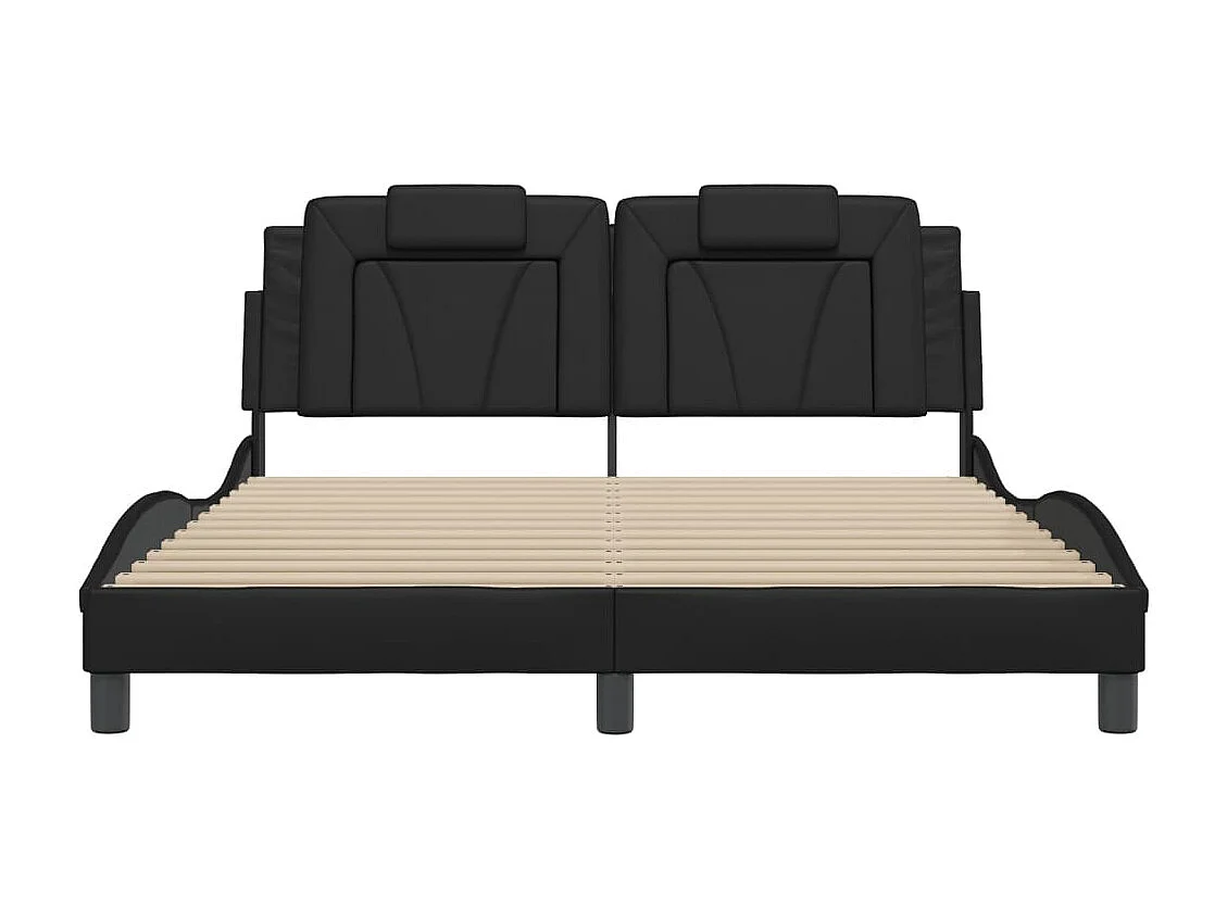 Struttura letto senza materasso nero 160x200 cm similpelle